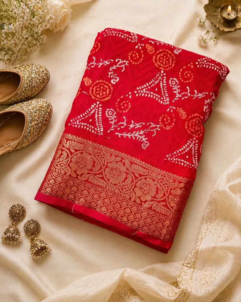 Stunning Red Georgette Saree