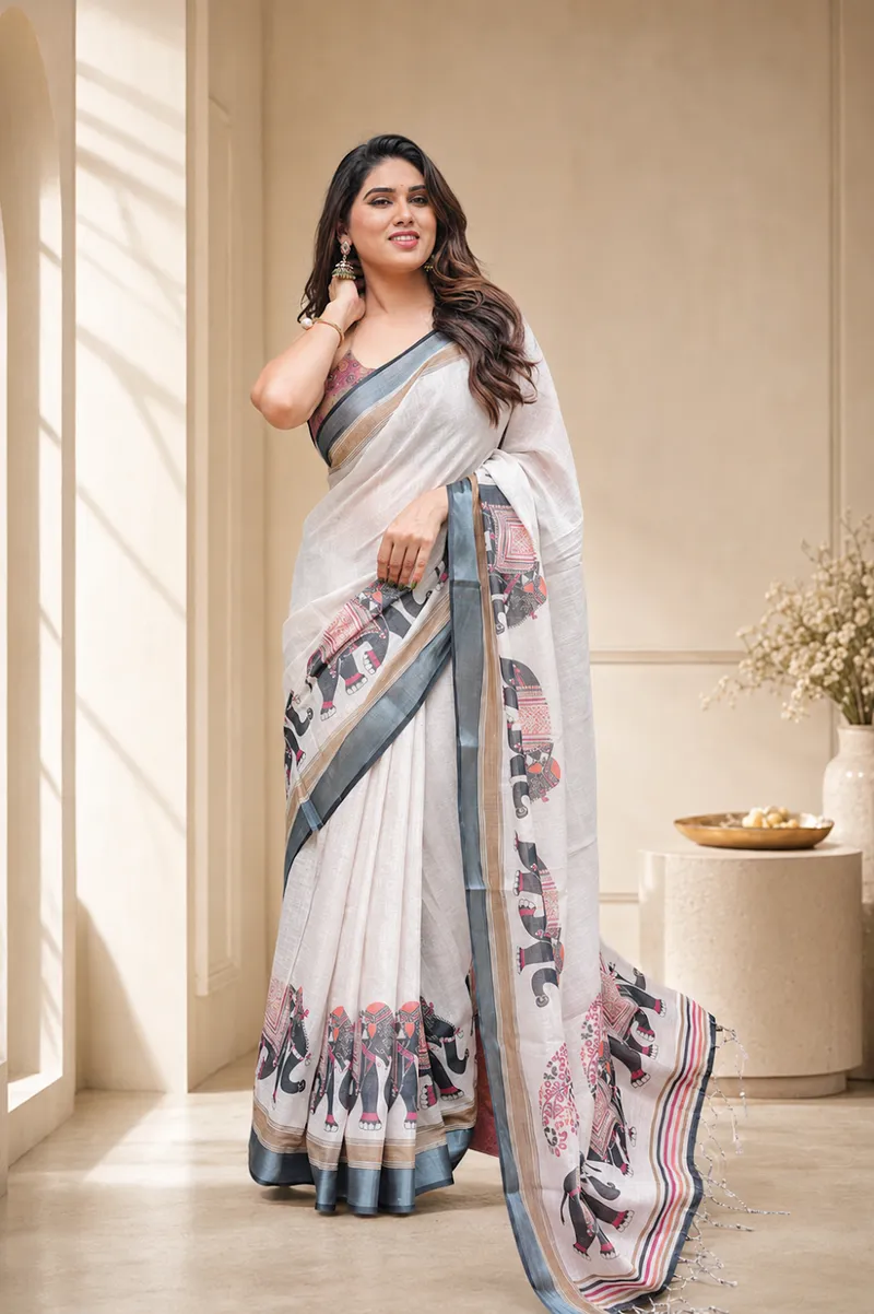 Enchanted Garden Sea Green Saree